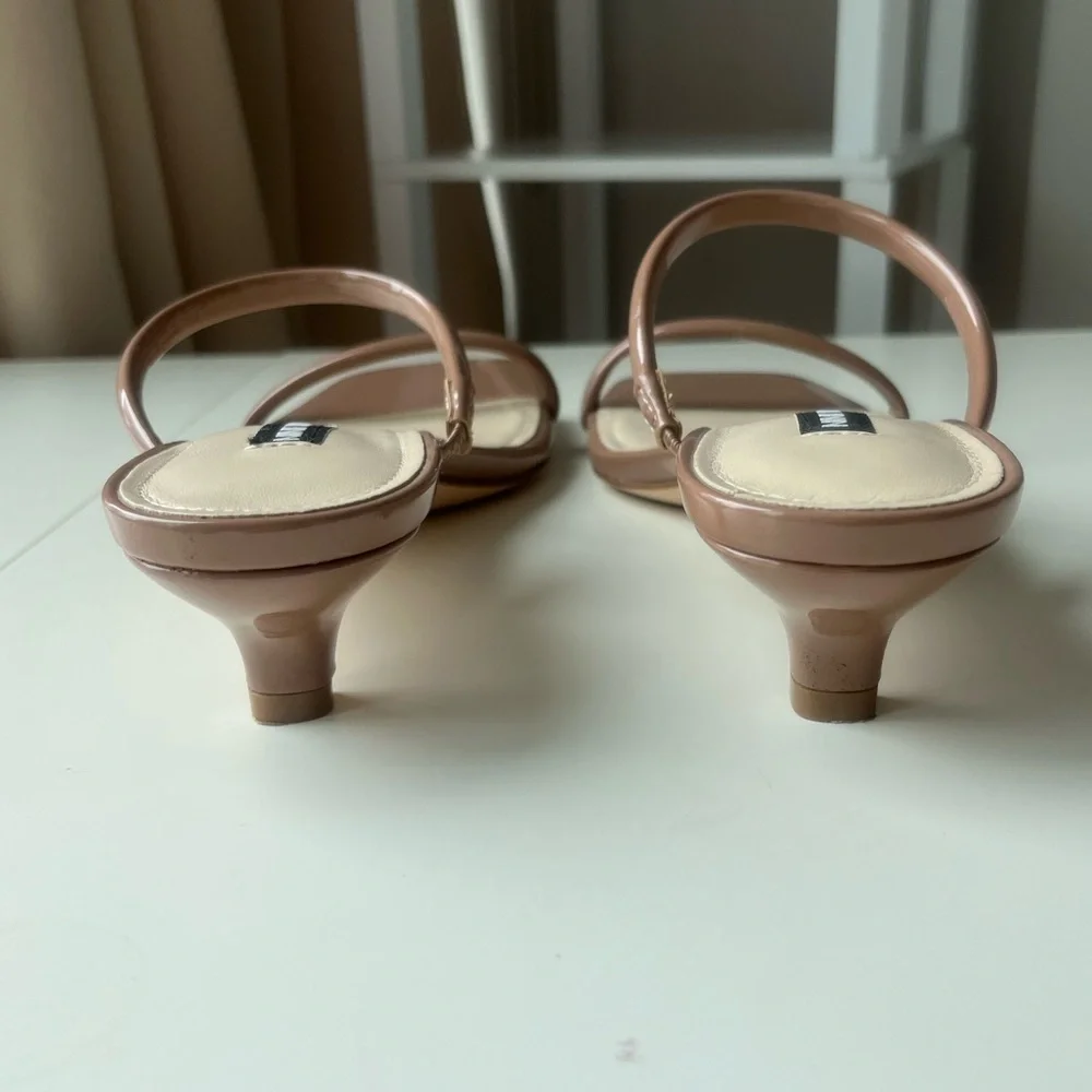 Nine West Noel tan kitten heel Slide Sandals